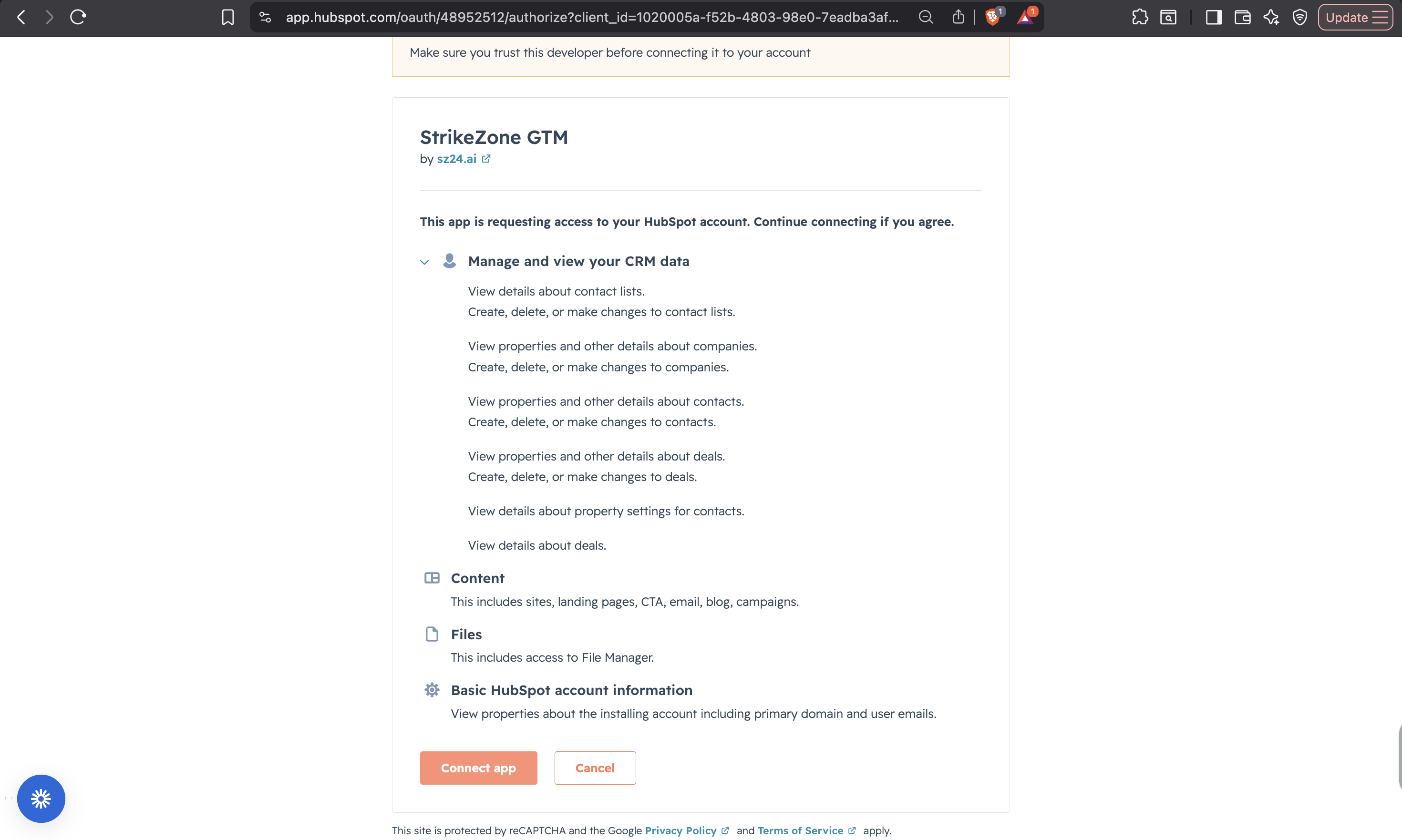 HubSpot Authorization
